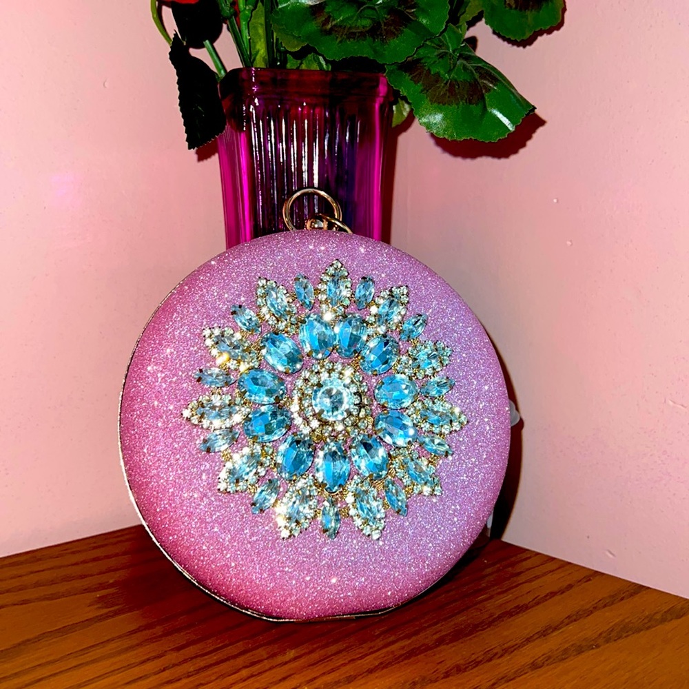 Most Wanted Pink Glitter Circular Bag
